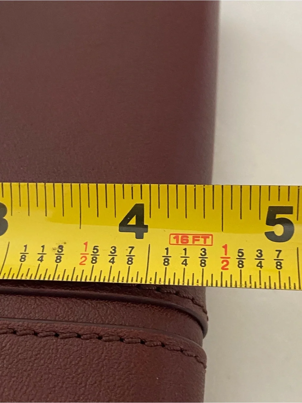 Fossil Burgundy Red Brown Sleek Leather Clutch Wallet with Gold Accent NEW